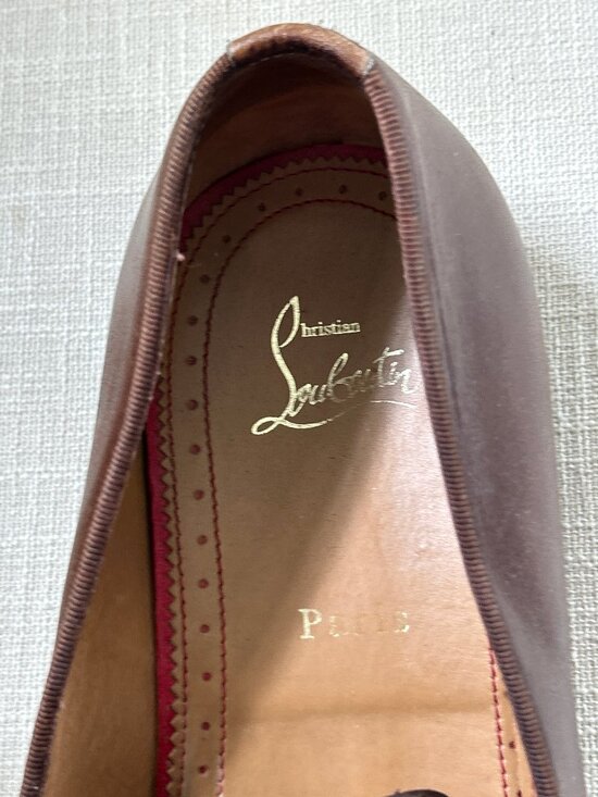 Christian Louboutin ~ Dandelion Brown Distressed Leather Loafers ~ 44 ~ sz. 11 main image 5